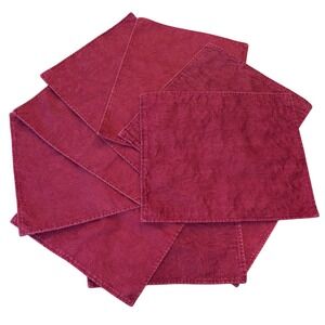 Vintage | Set of 8 | Burgundy Quilted Placemats | Botanical | 15.5 x 12.5